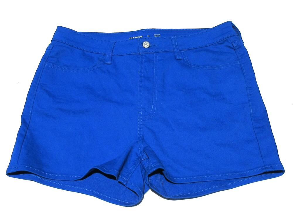 Old Navy Womens 14 Tanzanite Blue WOW High-Rise Stretch Denim Jean Shorts